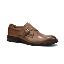 Classic Gents Brown Dress Up Monk Strap Men Genuine Leather Shoes